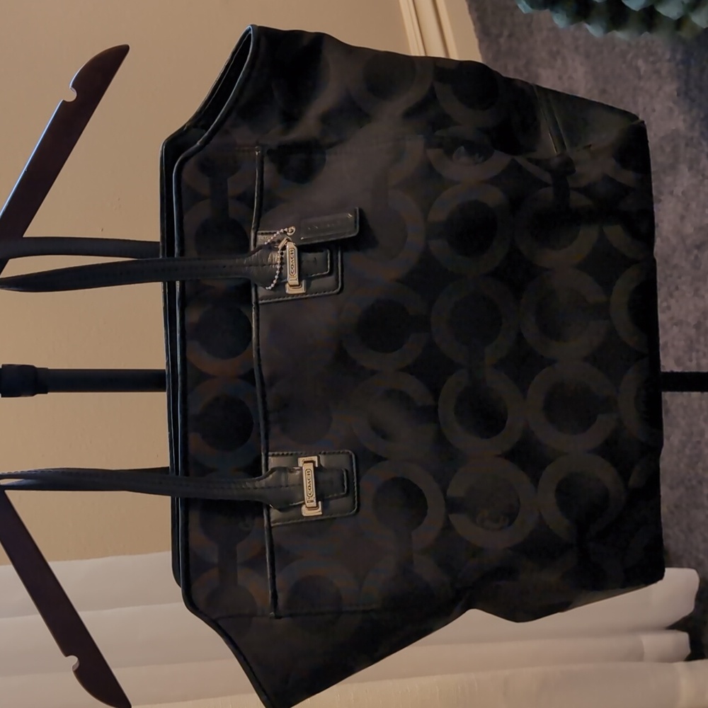 Coach Tote Bag In Black Canvas